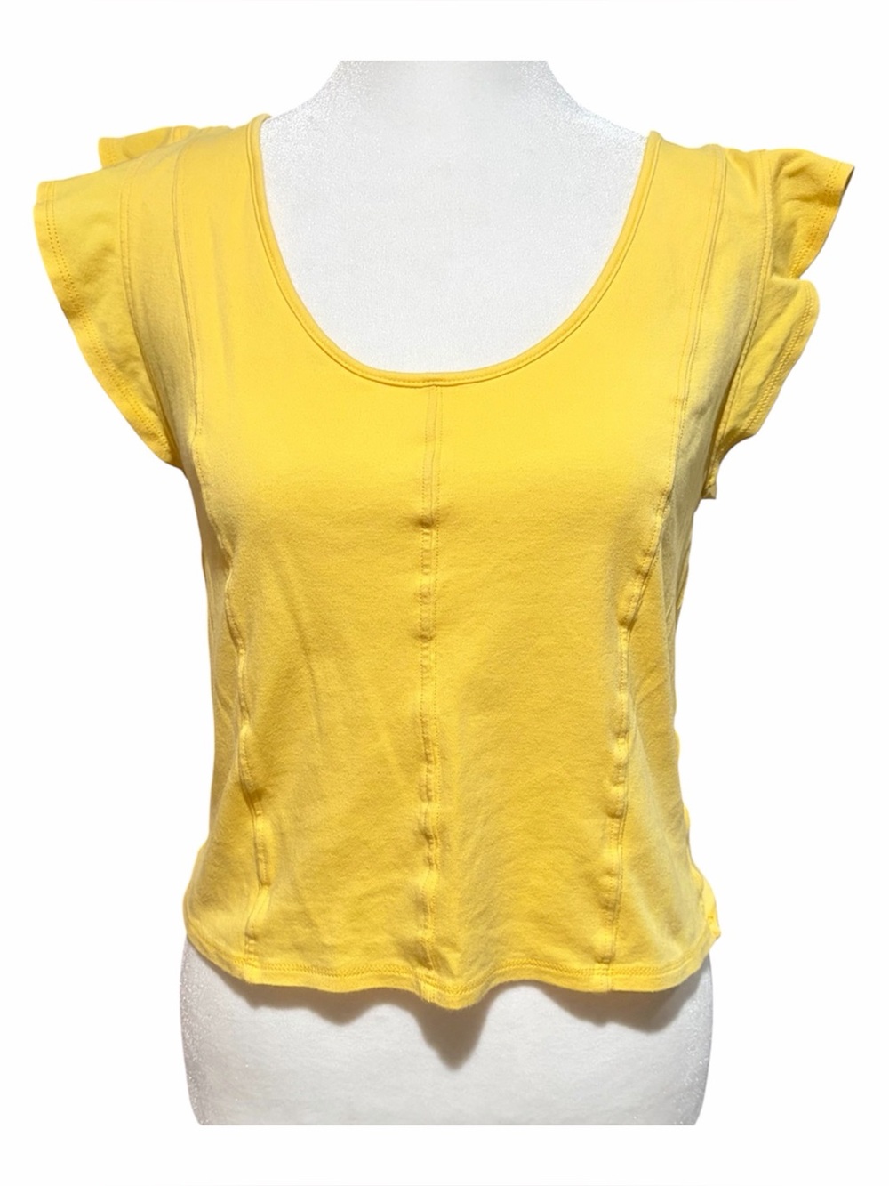 Free People Fleur Yellow Flutter Sleeve Tank Top